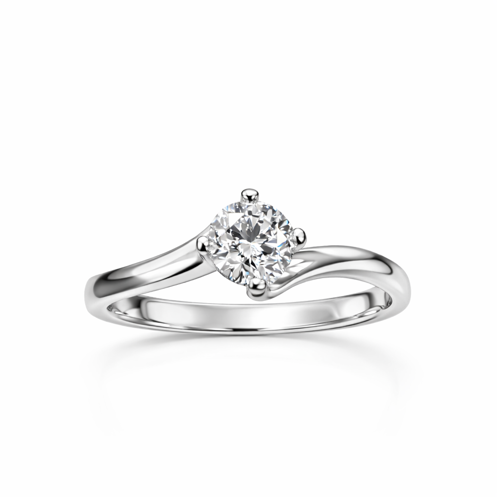 Round Brilliant Cut Diamond Solitaire Compass Set