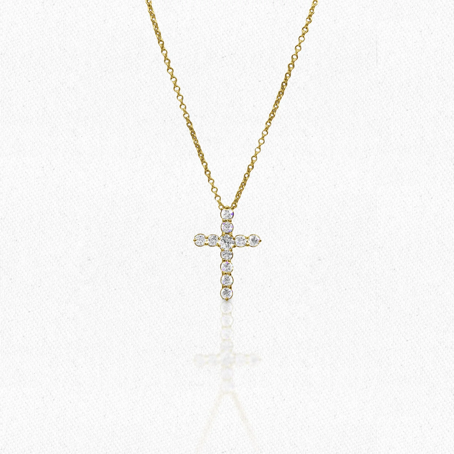 Diamond Cross Pendant - Yellow Gold