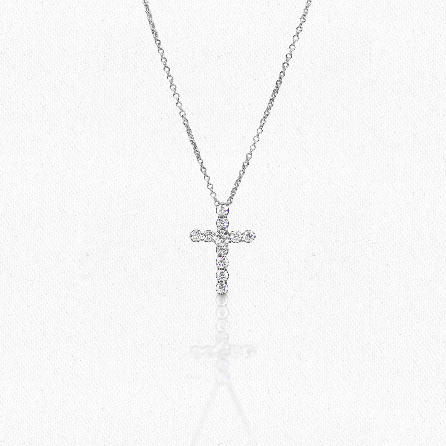 Diamond Cross Pendant - White Gold