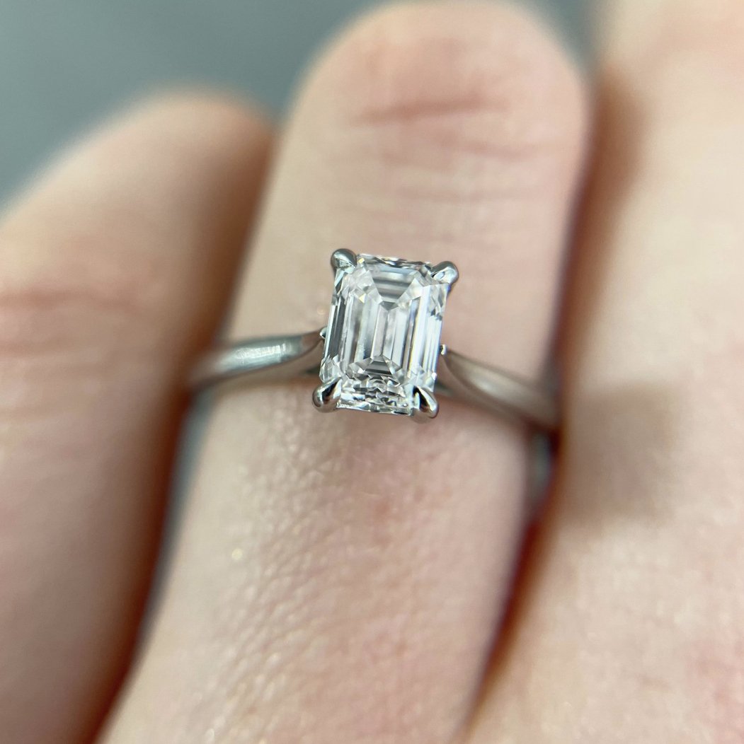 Emerald Cut Solitaire Diamond Ring — Christopher James Jewellers ...