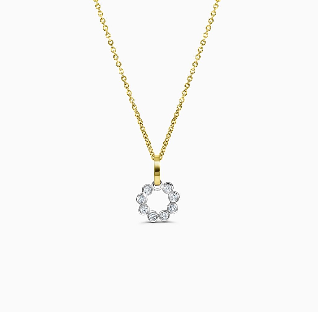 Bezel Setting Diamond Circle Pendant