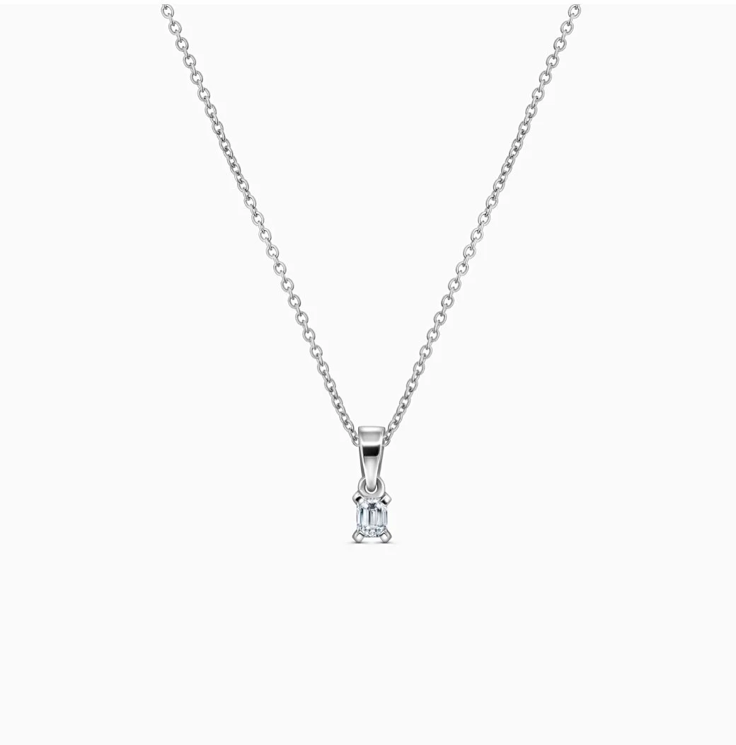 Emerald Cut Diamond Pendant