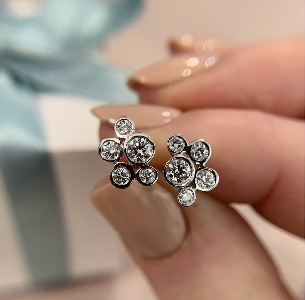 Diamond Cluster Earrings