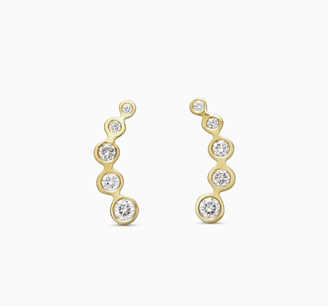 Five Stone Crescent Earring - Yellow