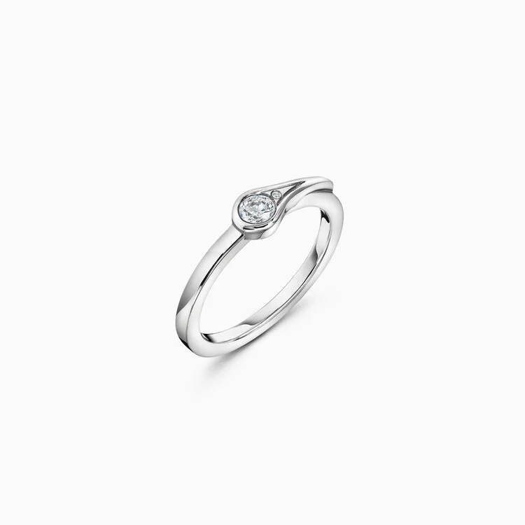Two Stone Detailed Bezel Set Diamond Ring