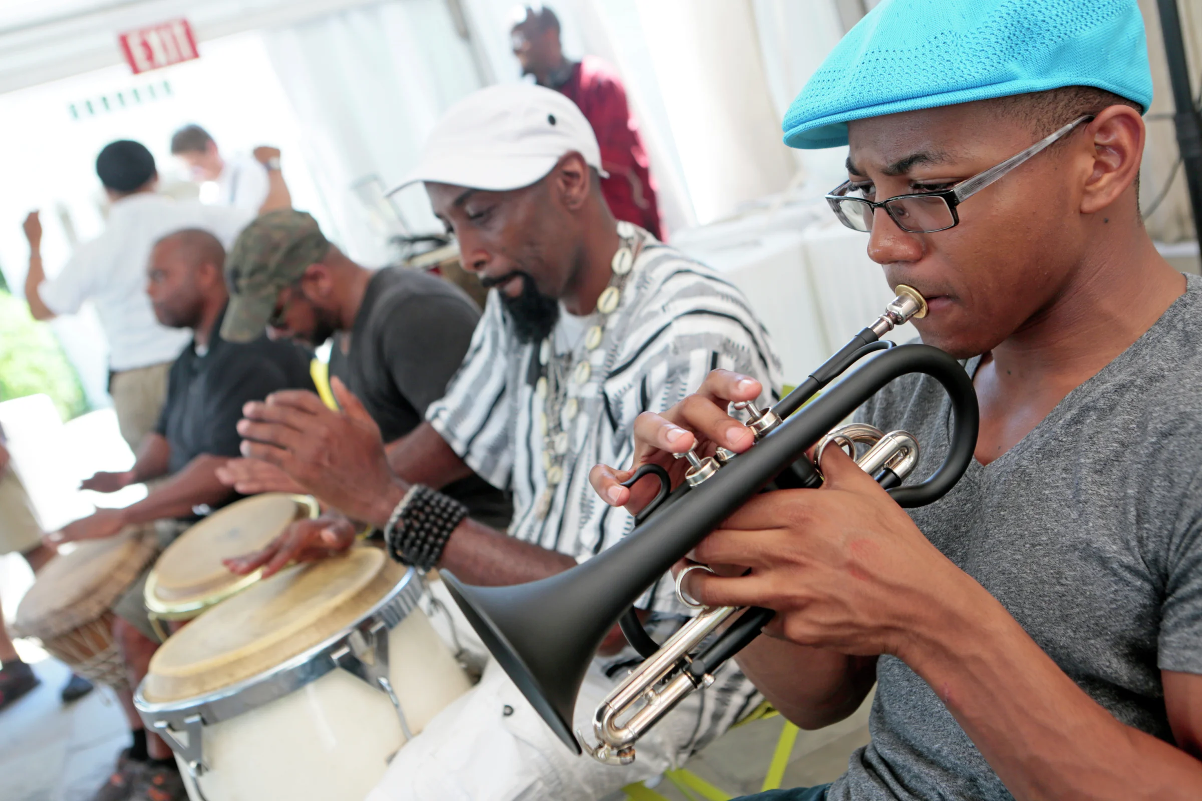 (L2R): participant drummer, Carlos Funn, Alfumega Enoch, Victor Haskins