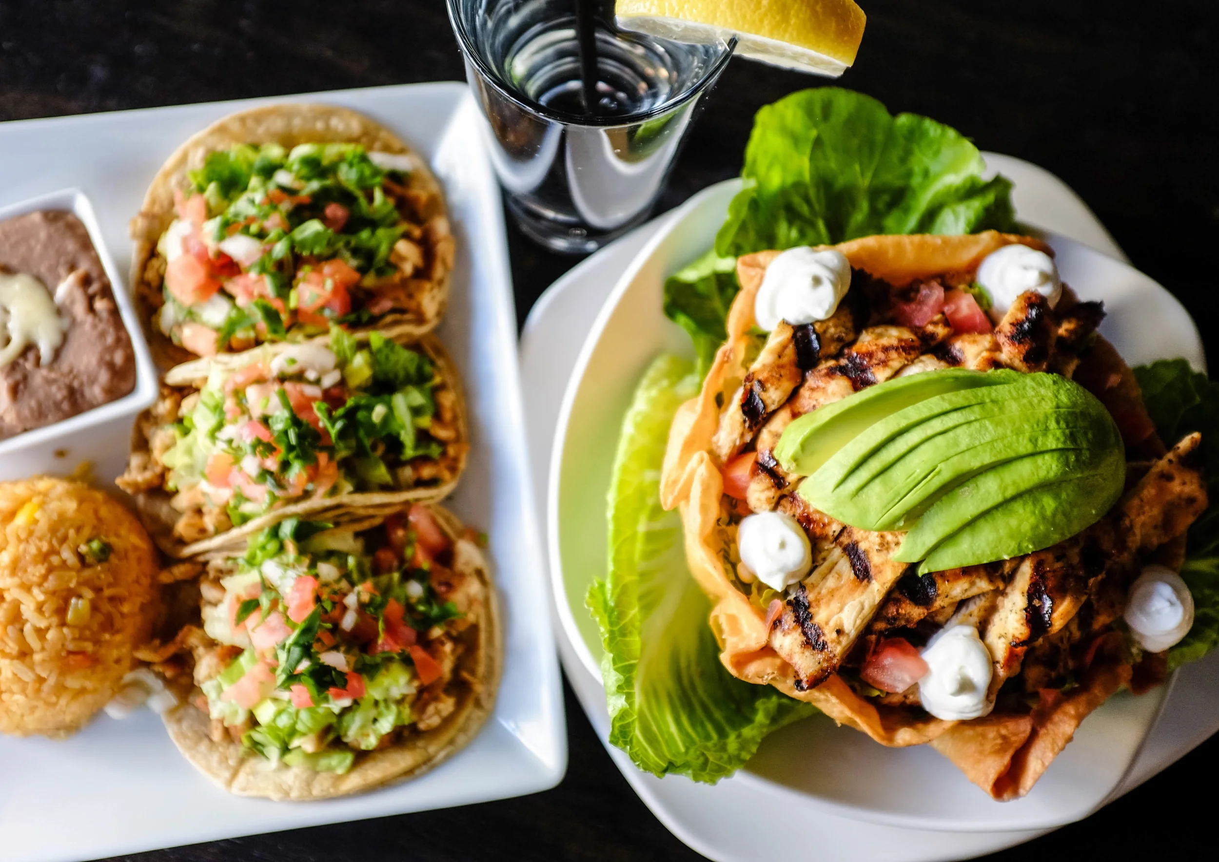 Lunch_ taco salad and 3 taco plate.jpg