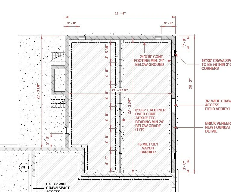 Structural plans for residential projects