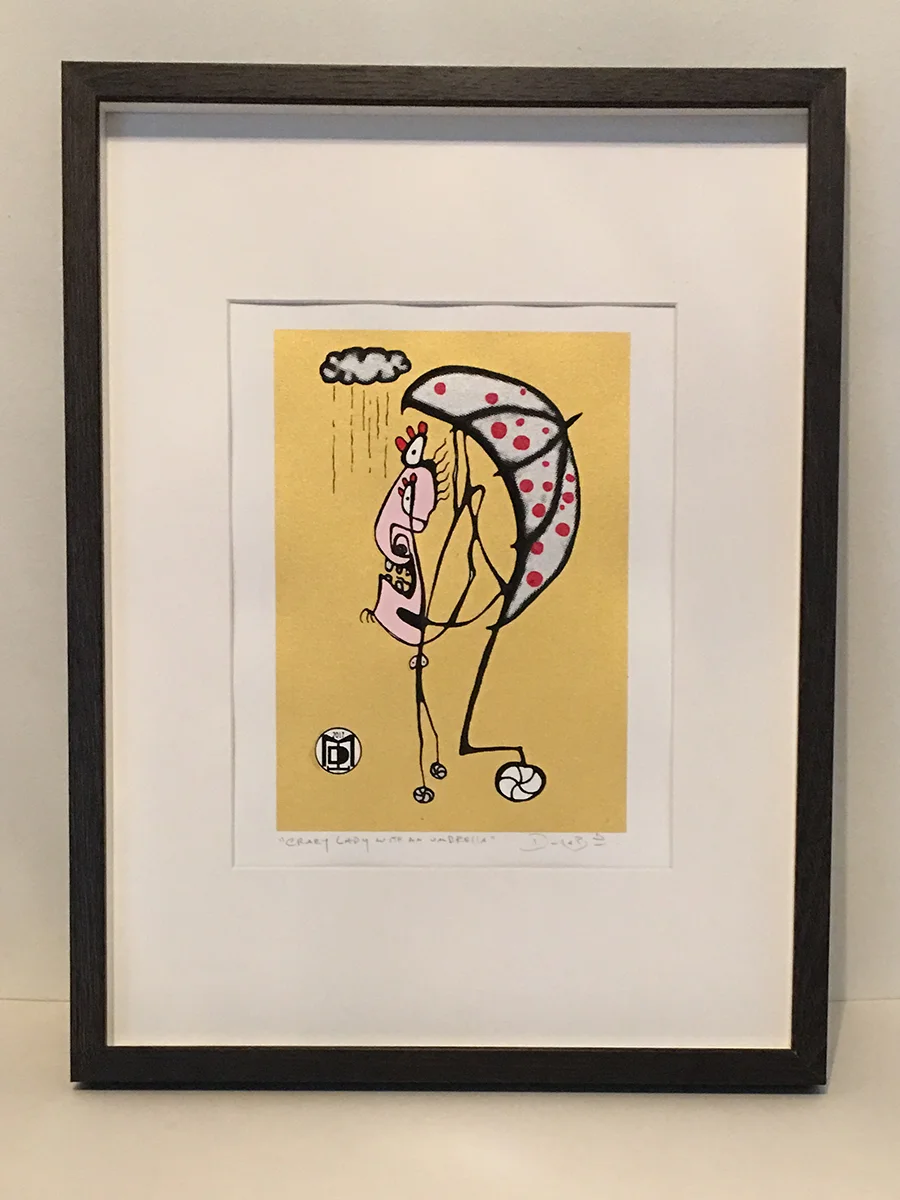 Crazy Lady With An Umbrella