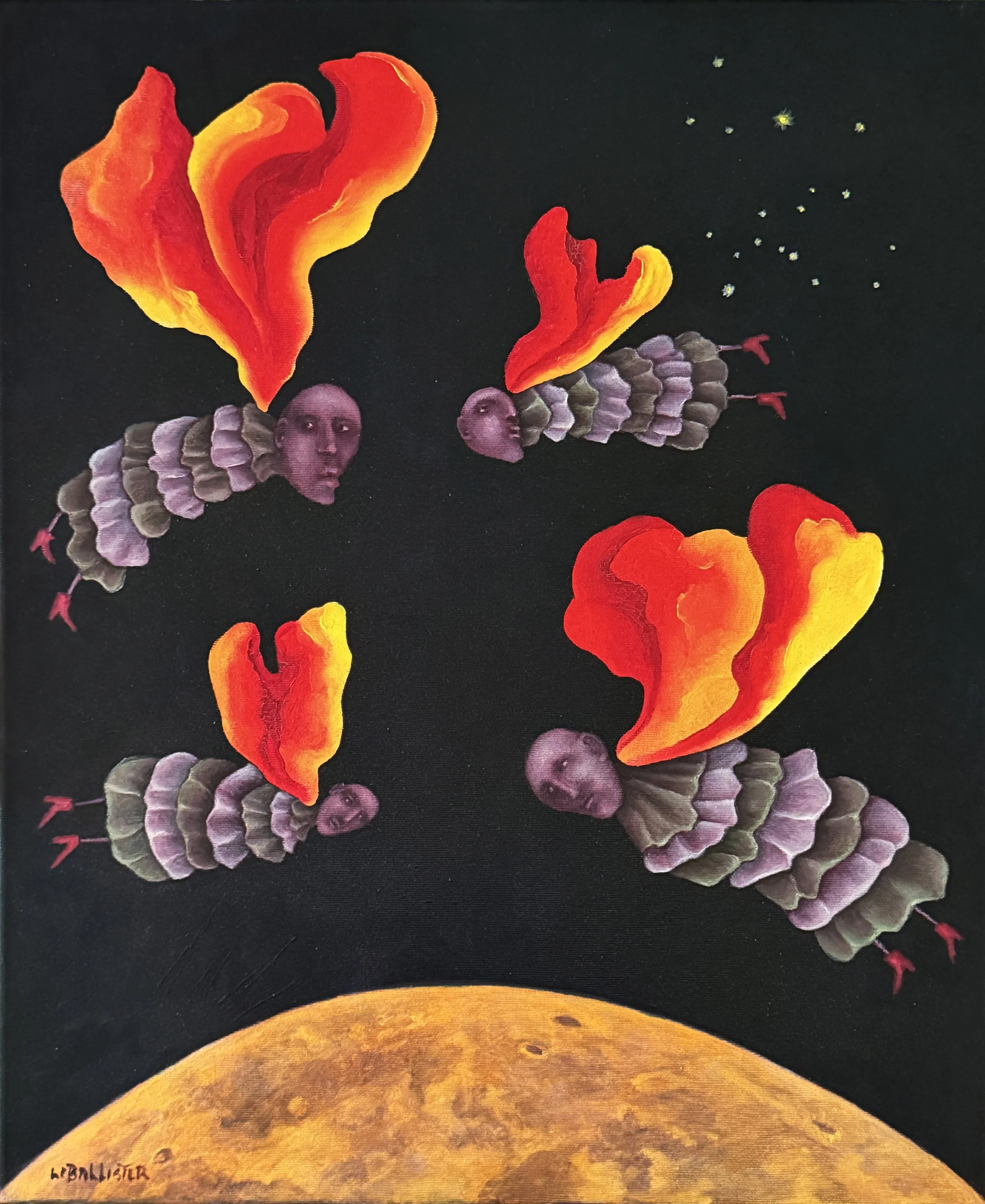 Ember Sprites - 50 x 60 cm - Oil on Canvas - Available — inquiries welcome