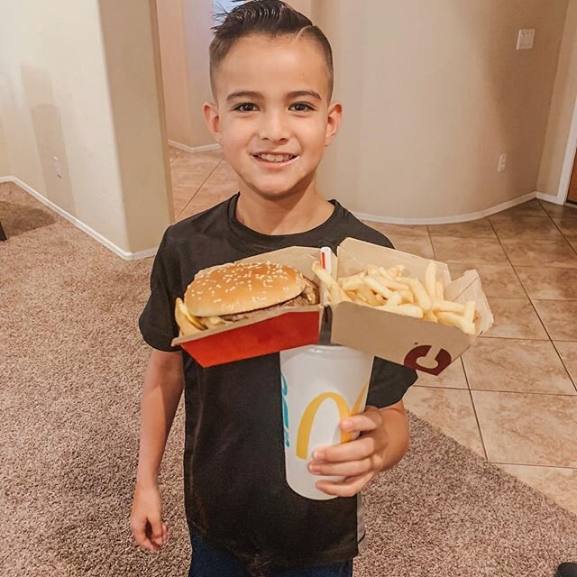 Weekend lunch vibes after a morning of cleaning. He&rsquo;s pretty excited that he can eat and drink at the same time with this setup.