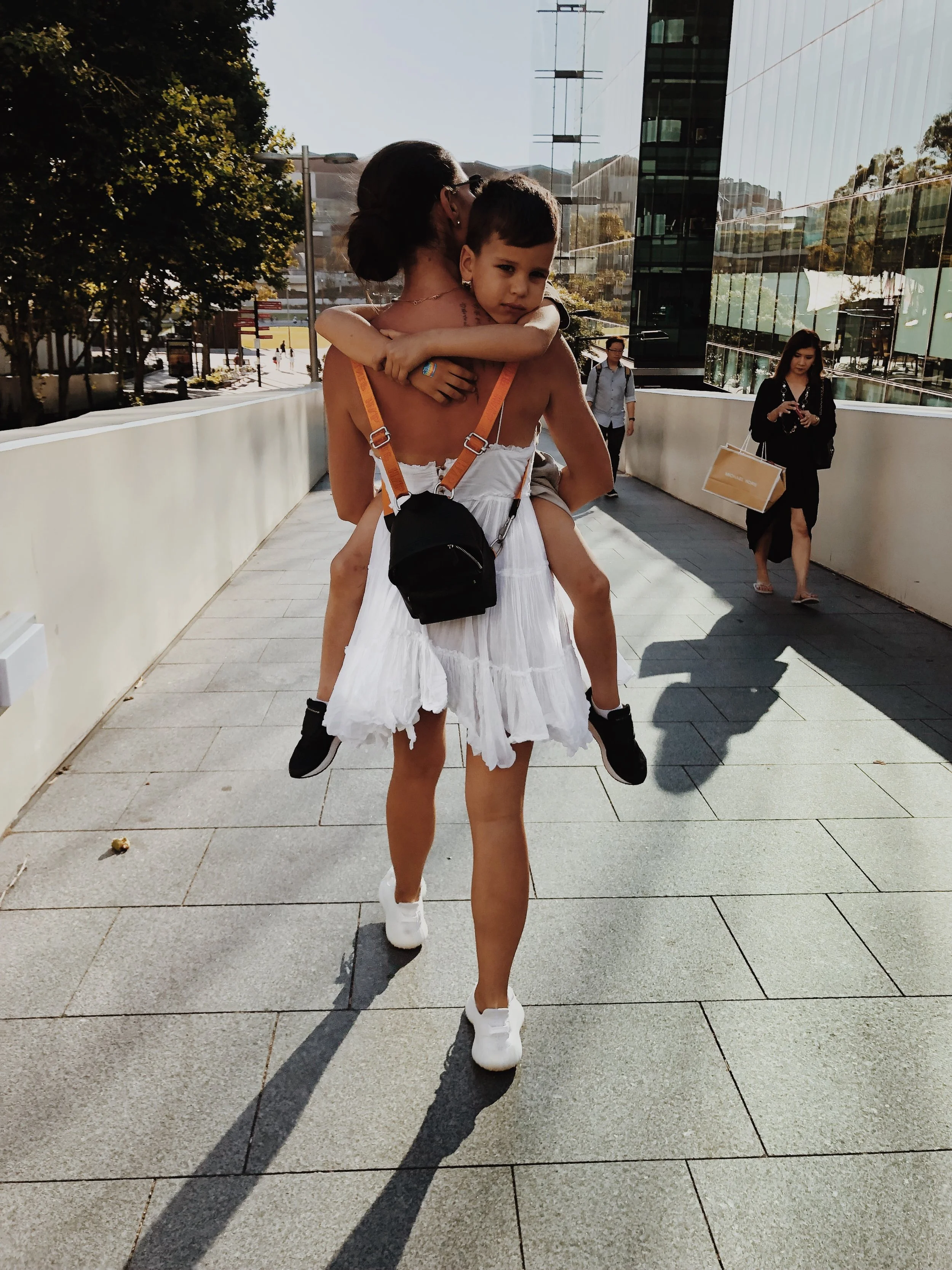AJE dress Heron Preston backpack Adidas yeezy 350 v2 sneakers