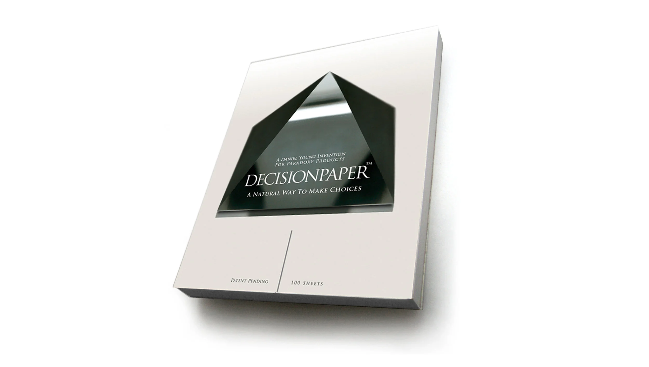 DECISIONPAPER™ uses a pyramidal crystal for general decisions in daily life and business