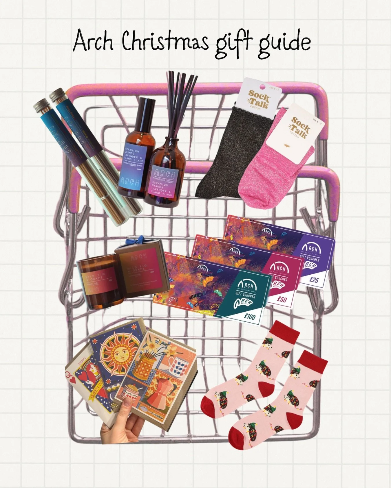 Our basket is full, come and get yours ✨ 

From a range of beautiful candles, reed diffusers &amp; lotions, to sparkly socks from @socktalkuk and all the animal 🦓 socks from @barekind - or why not a wonderful voucher to a treatment with us at @archp