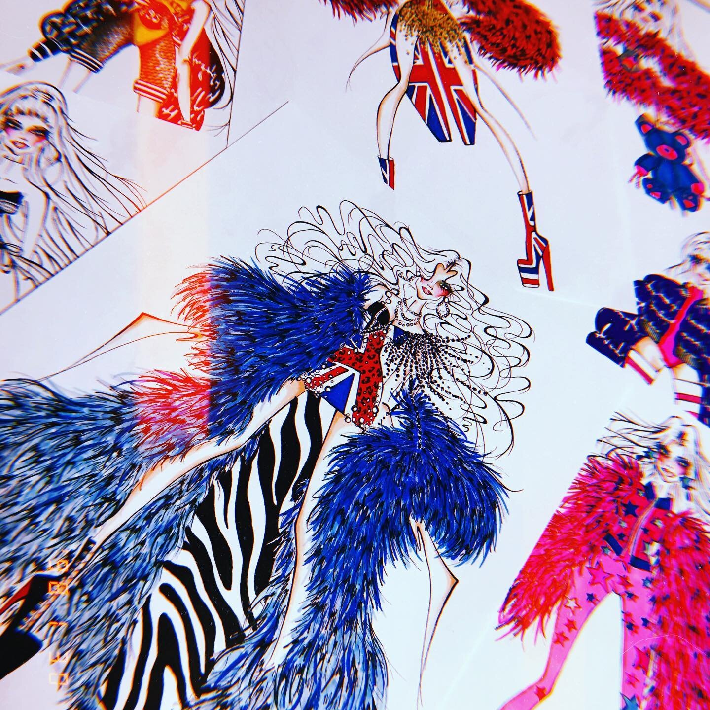 #ARNIERI Illustrations from the 2019 Wannabe Collection 🐆🍭🇬🇧👠⚽️
Can&rsquo;t wait to share new work with everyone soon xx 
.
.
.
.
#Fashion #CanadianFashion #Toronto #fashiondesigner #wearingart #torontofashion #sparkle #fashionweek #londonfashio