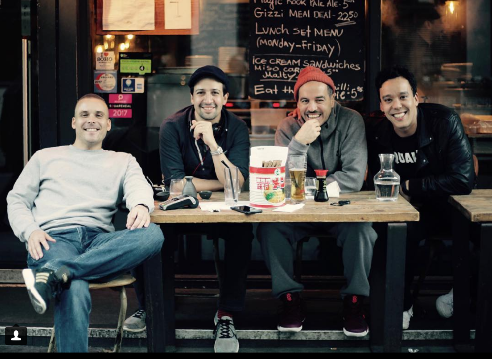 In London getting ramen after shooting Lin Manuel Miranda