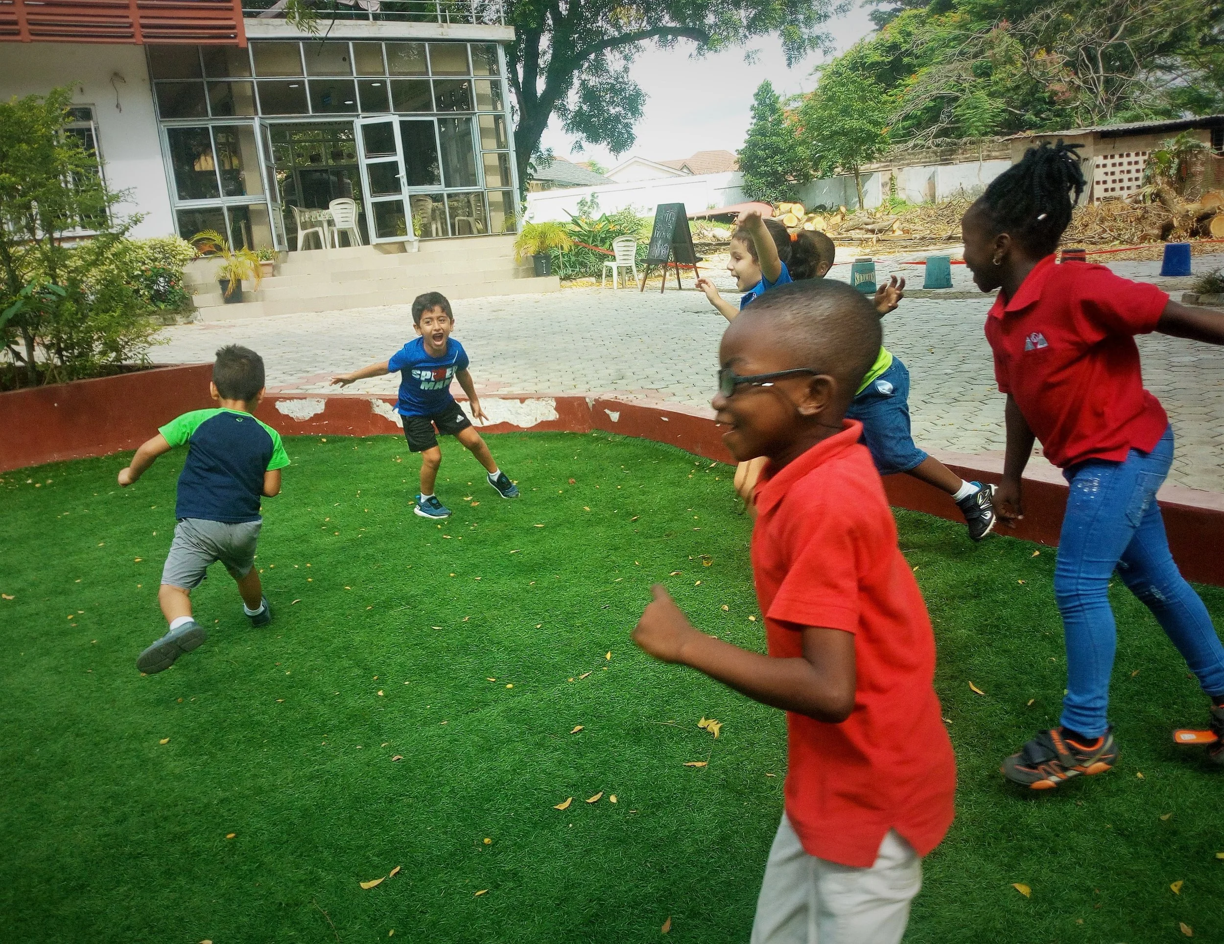 In keeping with the Earth Week theme: Kg kids had fun picking up paper and then defending their territory they had just cleaned!