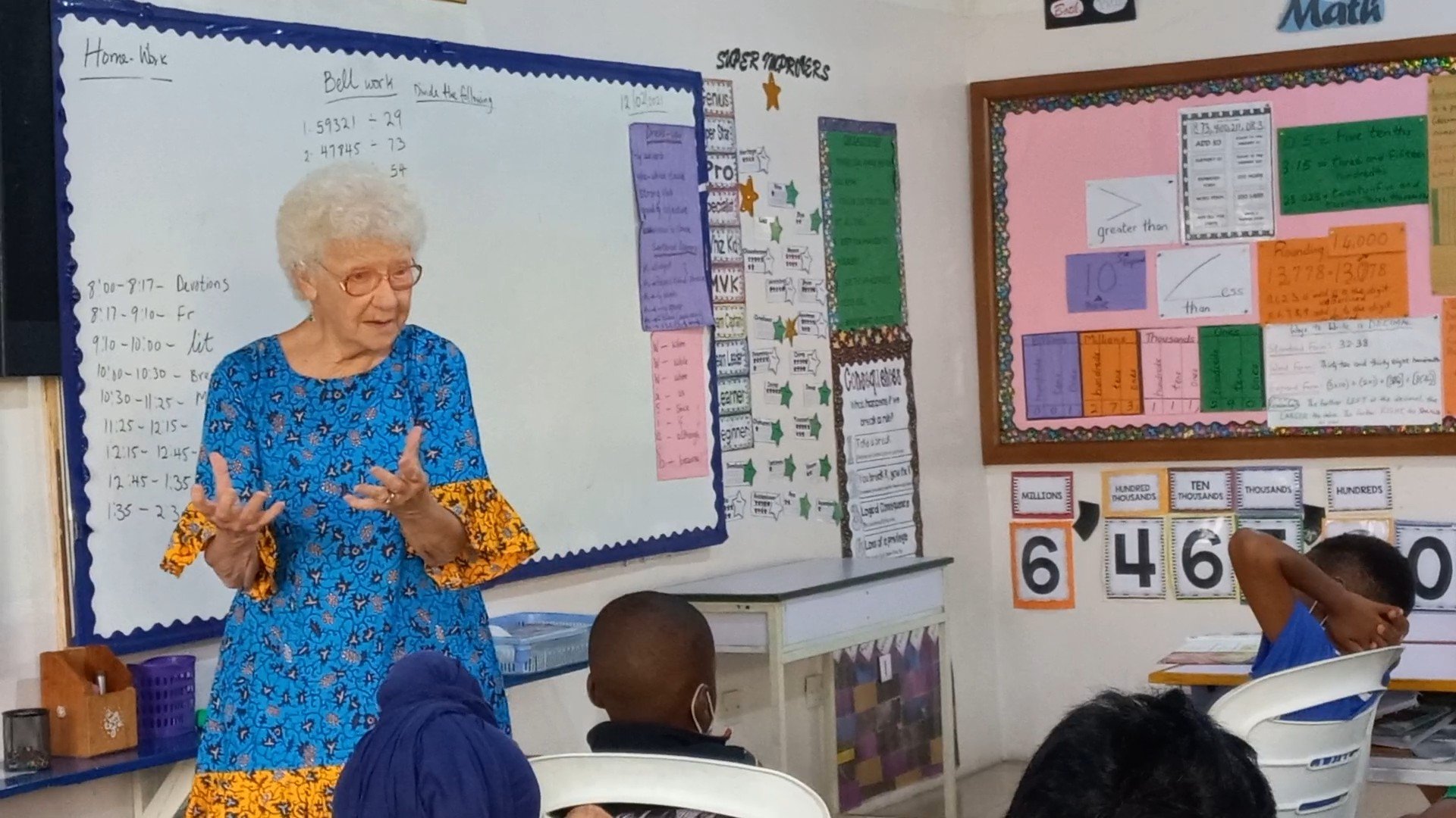  Storytelling during 4th Grade Devotionals with Grandma Fluth: the braids girl, a story about friendship and the things we value. 