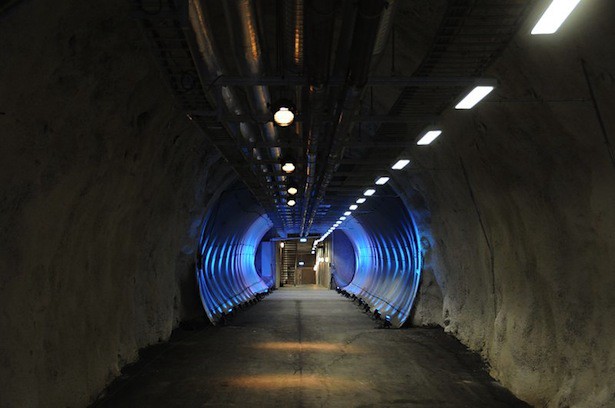 El túnel principal de la bóveda.