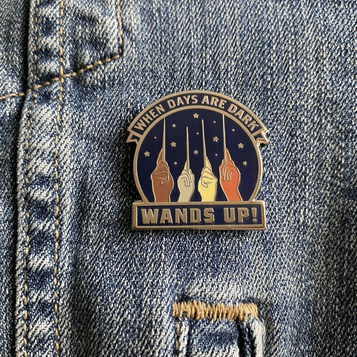 Wands Up Pin