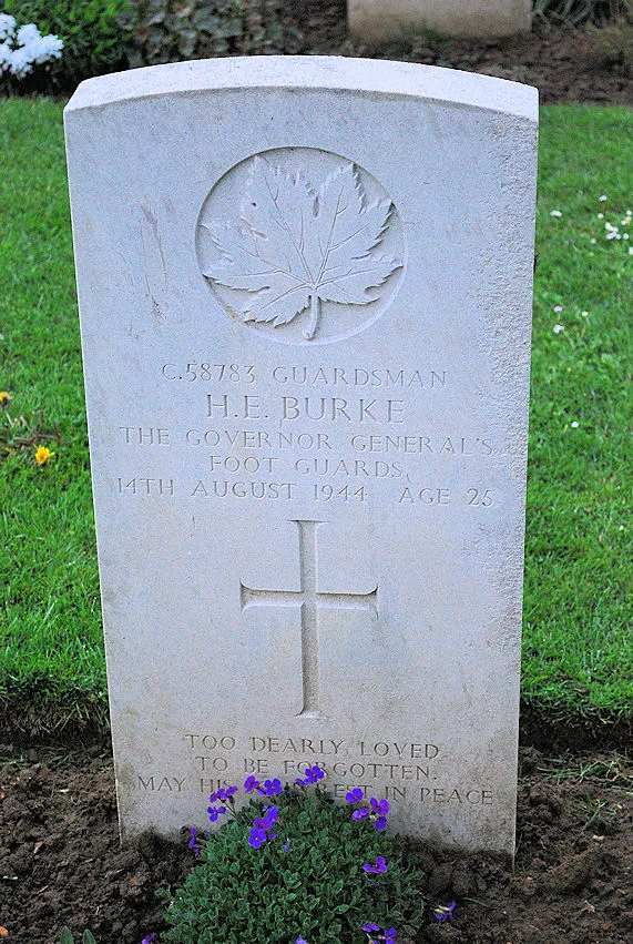 Herman Burke's headstone (Calvados, 1993).jpg