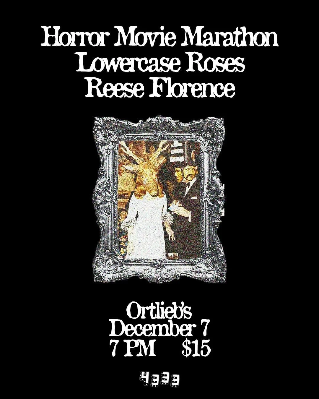 If you missed the @horrormoviemarathon gig in September we got another for ya with @lowercaseroses and @reeseflorencecoran &lt;3 December 7 at Ortlieb&rsquo;s and tix are already live!