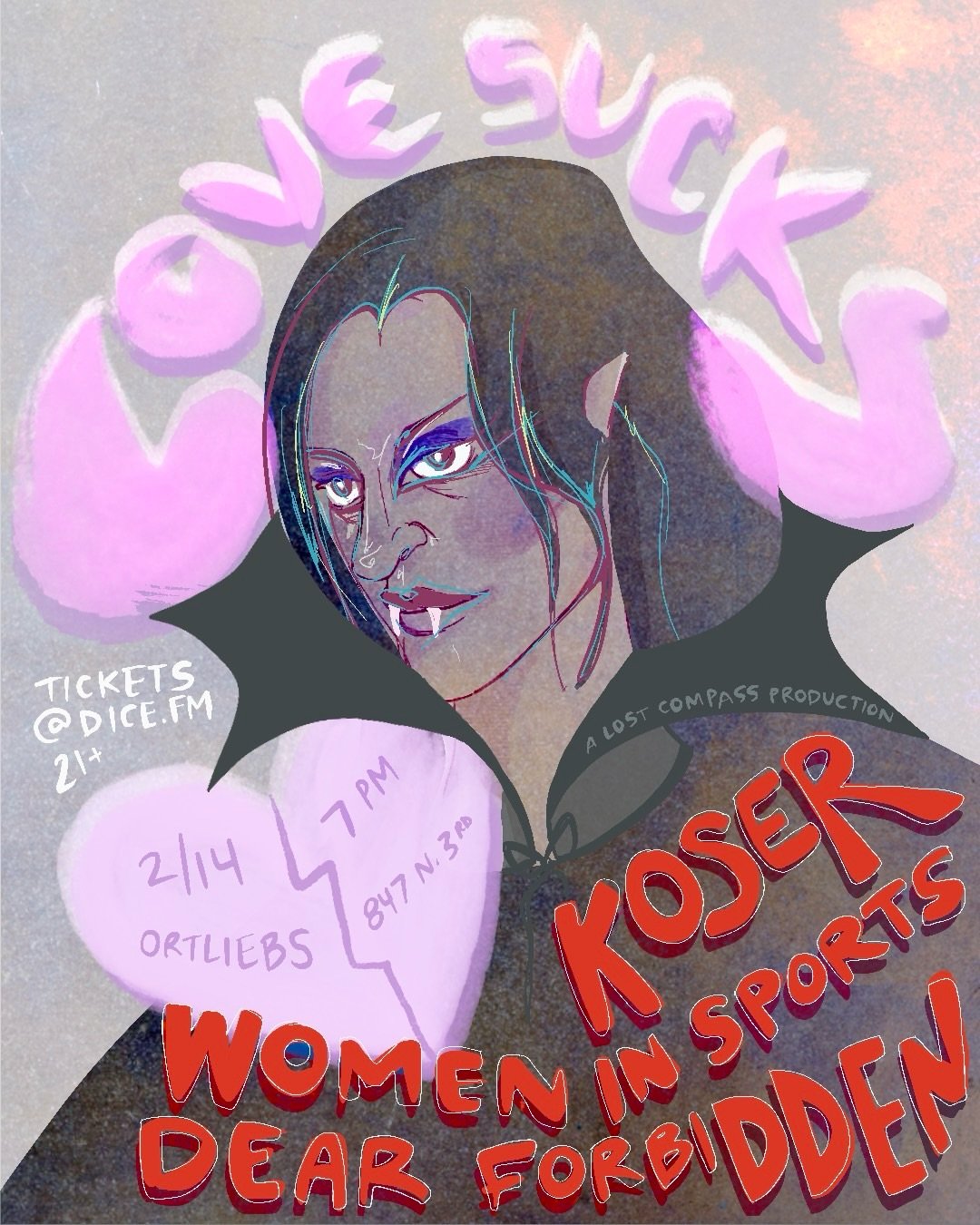 We love @womeninsports_band ⚾️ 🏈 🏒 

The band is heading out on their Love Sucks tour and stopping at Ortlieb&rsquo;s on Valentine&rsquo;s Day with @kosermusic and @dear_forbidden 💔 

Tix live in the bio!