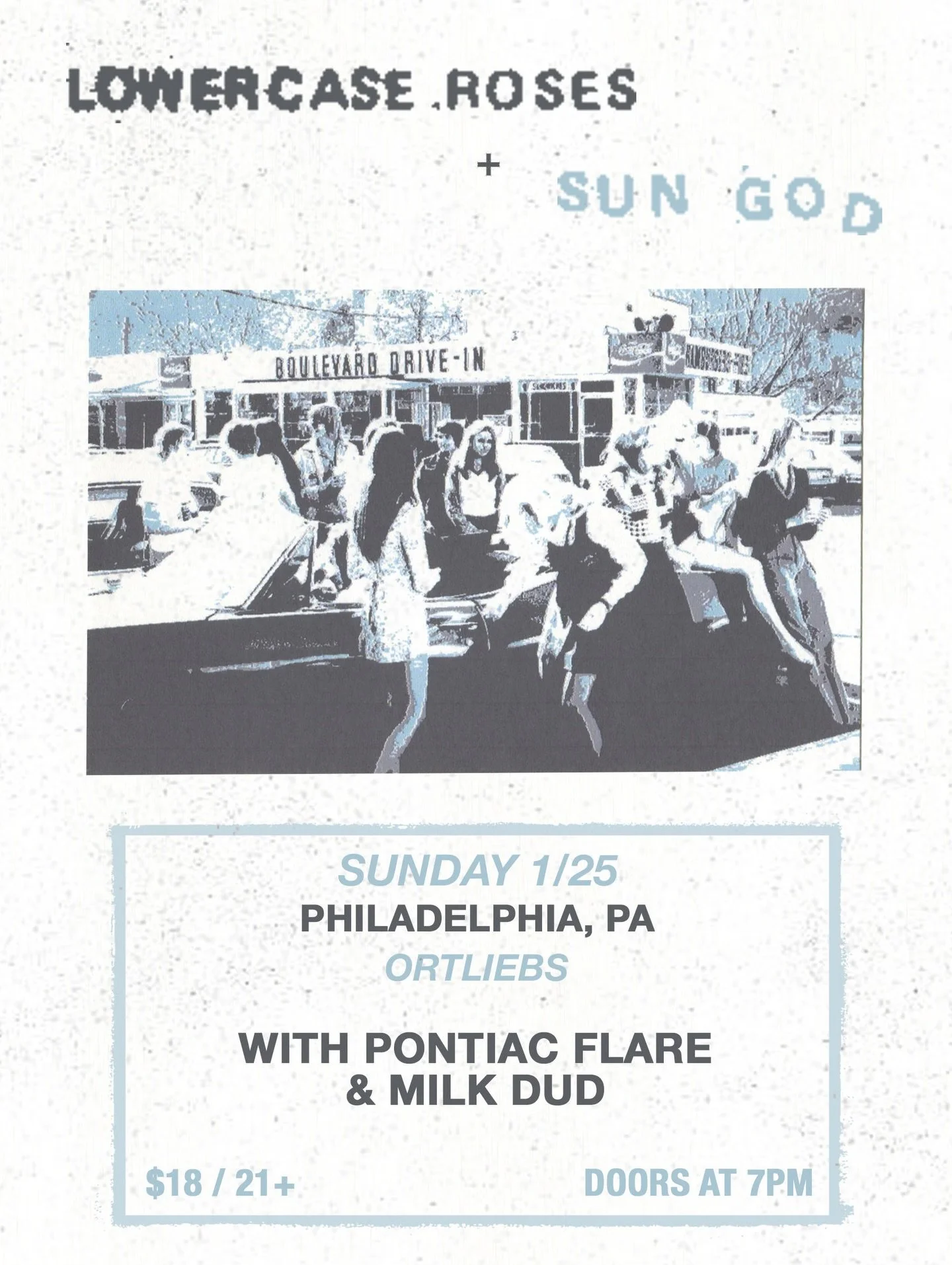 Announcing the banger lineup of @lowercaseroses, @sungodpa, @milkdudmusicphl, and Pontiac Flare 🤝 January 25 at Ortlieb&rsquo;s 

Get tickets in the bio