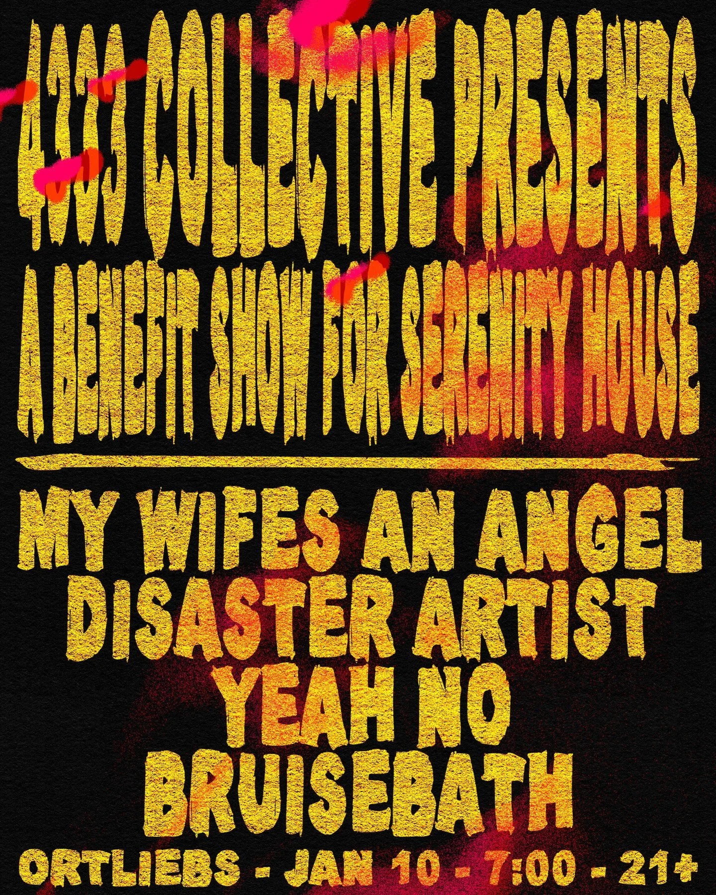 Stoked to announce we&rsquo;re putting on a benefit show for @serenityhousephl Jan 10 at Ortlieb&rsquo;s!

Come out for @mywifesanangel, @disasterartistband, Yeah No, and @bruisebath on January 10 and help us raise funds for a really important org in