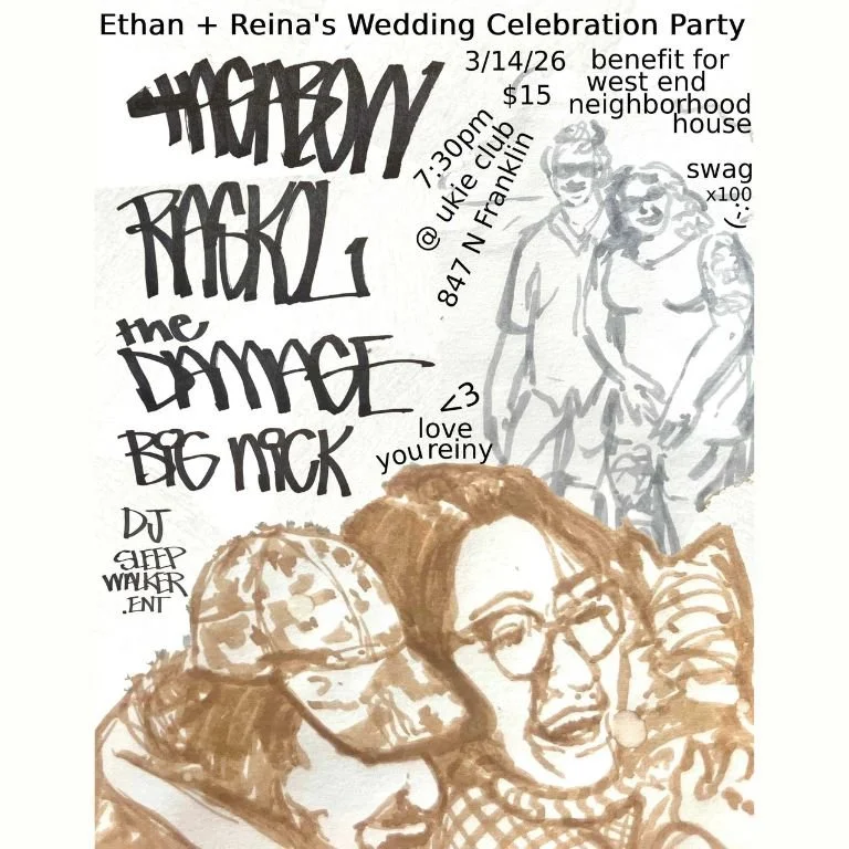Ethan and Reina's wedding celebration feat. TAGABOW, Raskol, The Damage, Big Nick, and DJ sets from DJ Sleep Walker