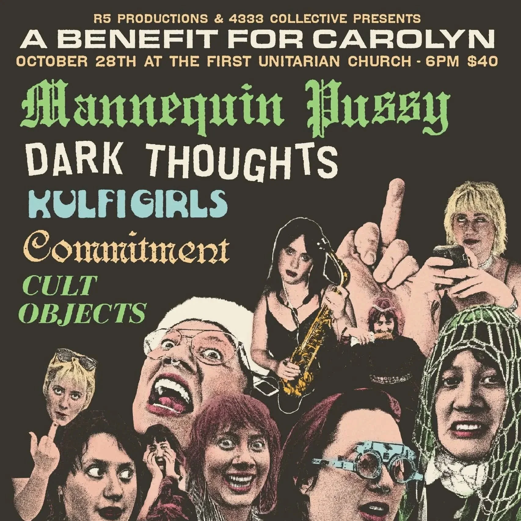 Mannequin Pussy, Dark Thoughts, KulfiGirls, Commitment, and Cult Objects (Benefit for Carolyn)