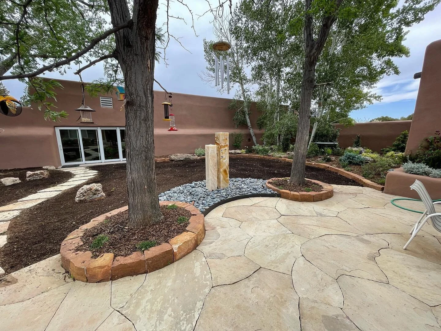 Really like this project, we did it last fall and finally planted it&hellip;including reseeding the grass which will hopefully grow in these amazing rains.  Cant wait to see it all grow in. Pretty much we re-did the whole space&hellip;