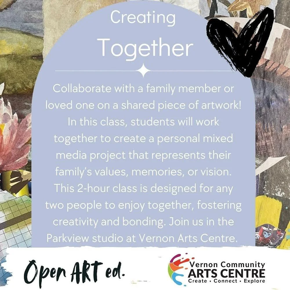 Join me and my little to creat a mixed media collage/painting. Layer on to a canvas and build a vision of your family goals or values. Or anything your imagination can think of. Facilitator @openarted will guide you through the process. Come, play, a