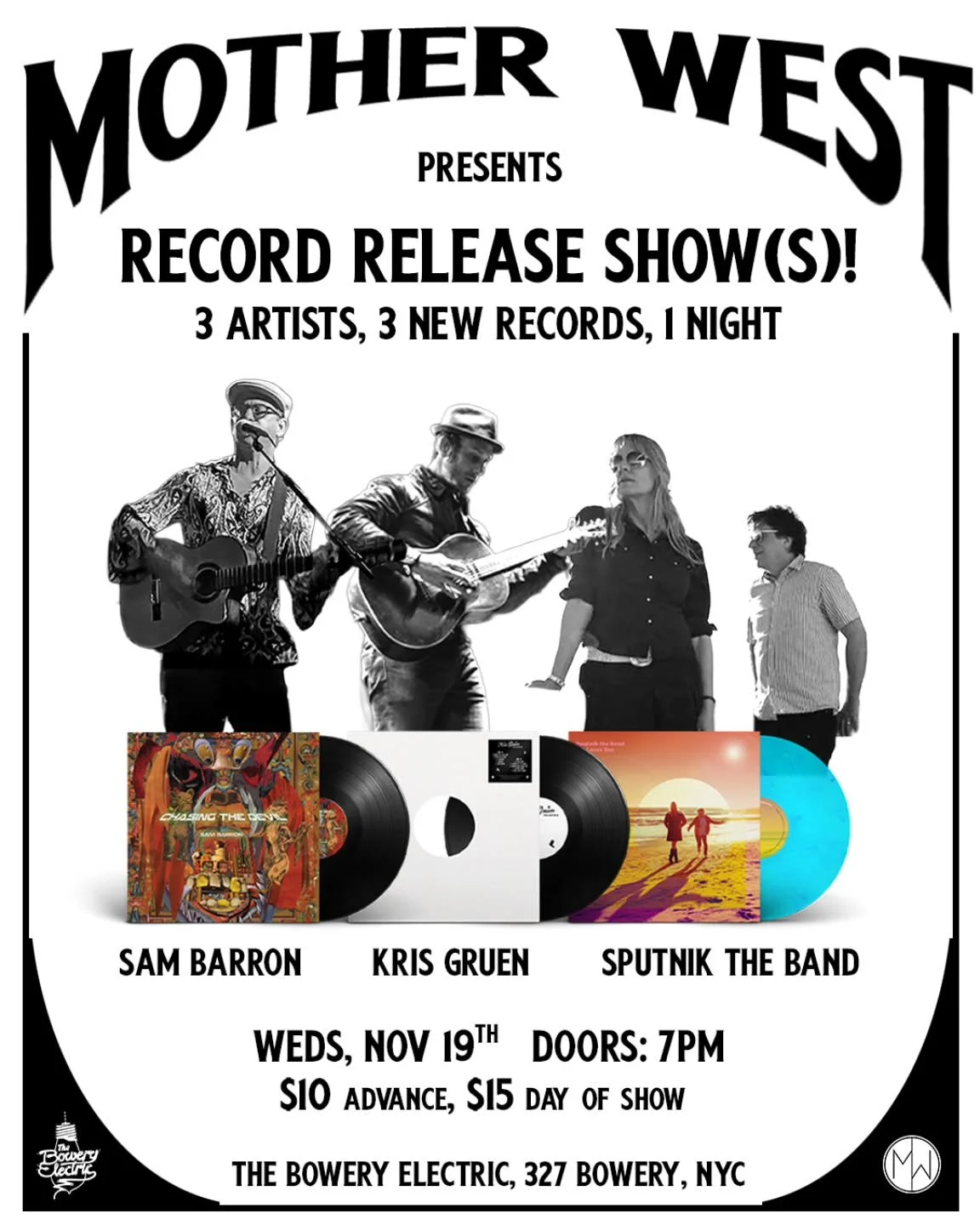 🎶&nbsp;NEW YORK CITY SHOW ALERT!&nbsp;🎶
Three artists. Three new records. One unforgettable night. 💥

We&rsquo;re thrilled to announce that&nbsp;@sam.hbarron,&nbsp;@krisgruen and&nbsp;@sputniktheband&nbsp;will be performing their brand new release