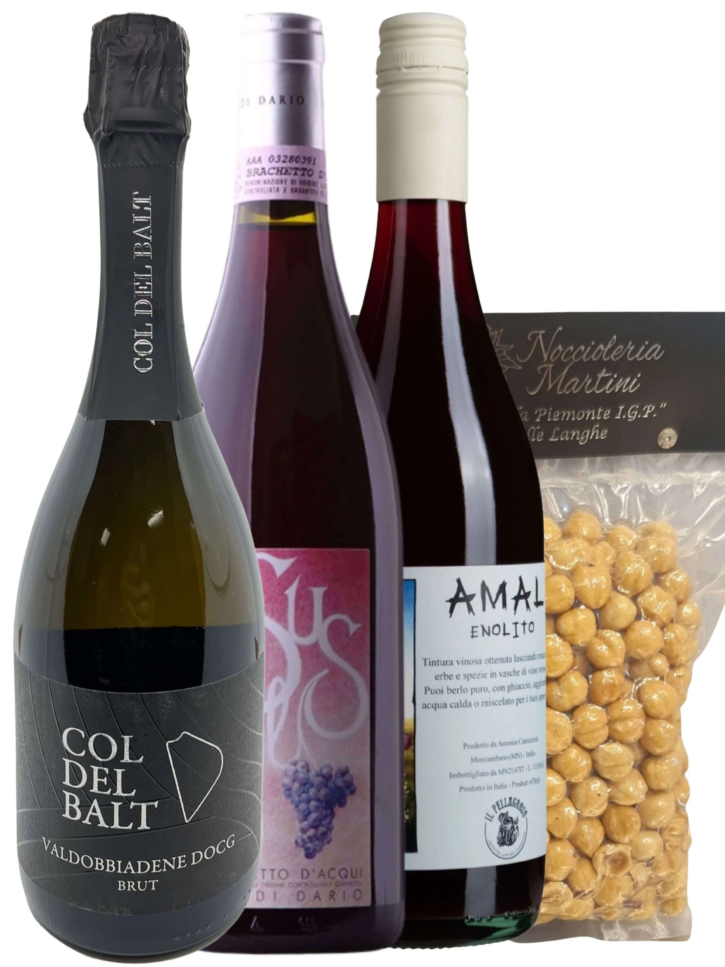 Aperitivo Kit Wine and Hazelnut Gift Basket Shipping Included