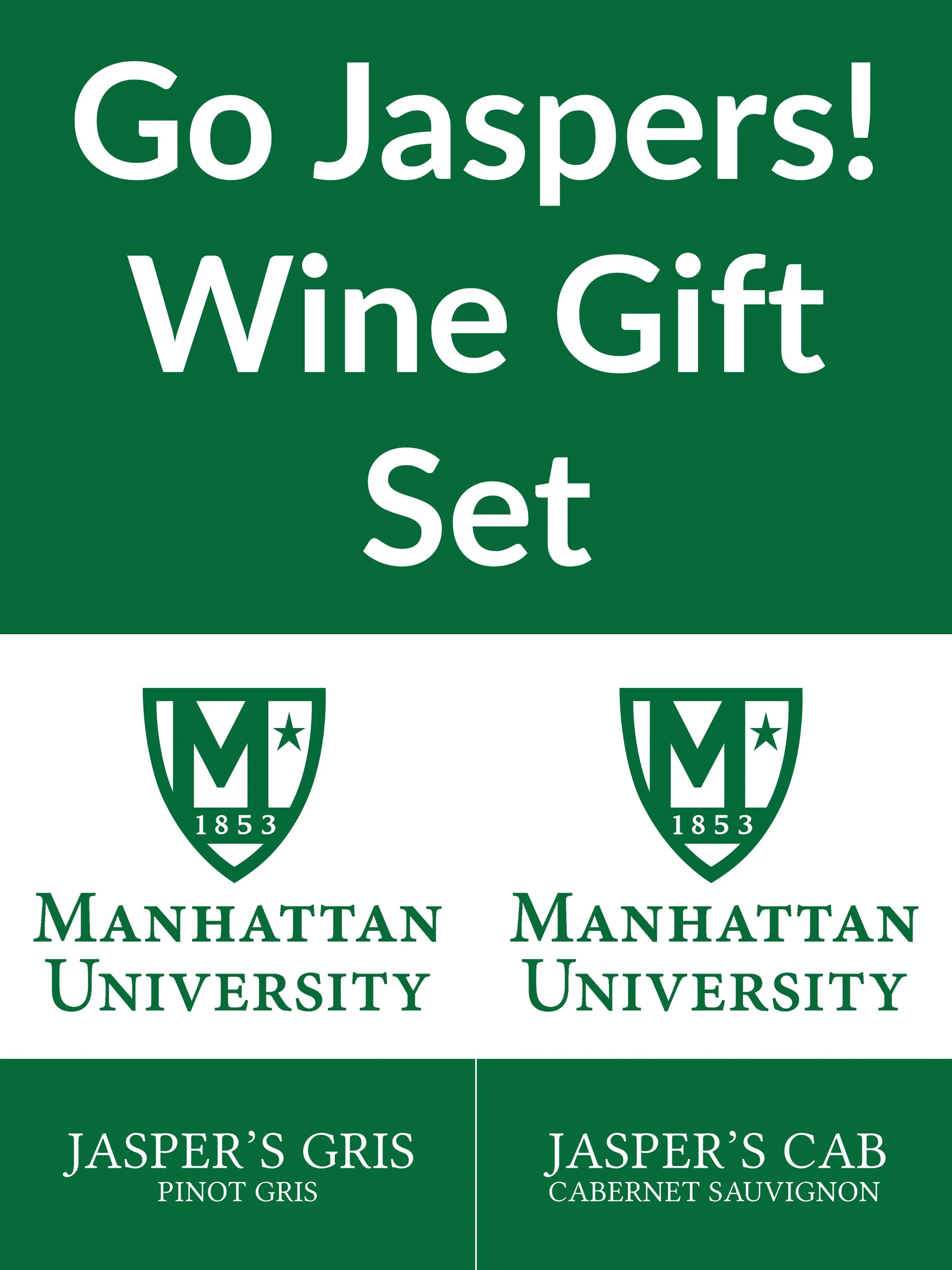 Manhattan University Jaspers Wine Gift Set Shipping Included