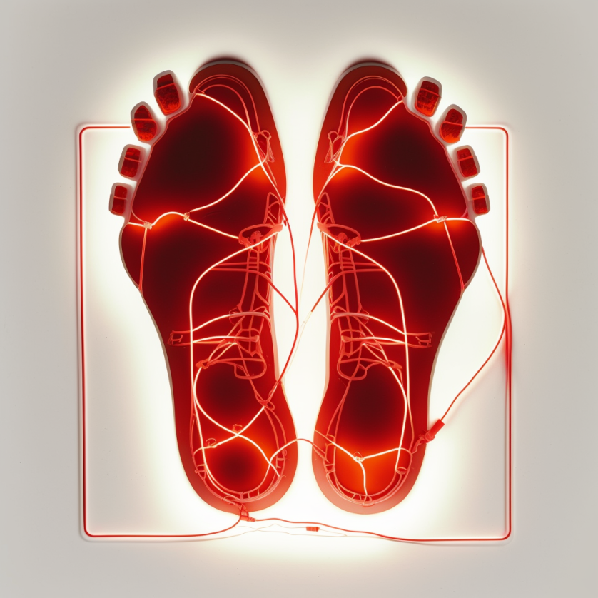 generallywrong_red_footprint_red_wires_illuminated_white_backgr_0bed759b-96a9-4313-b8c8-5bb844134faf.png