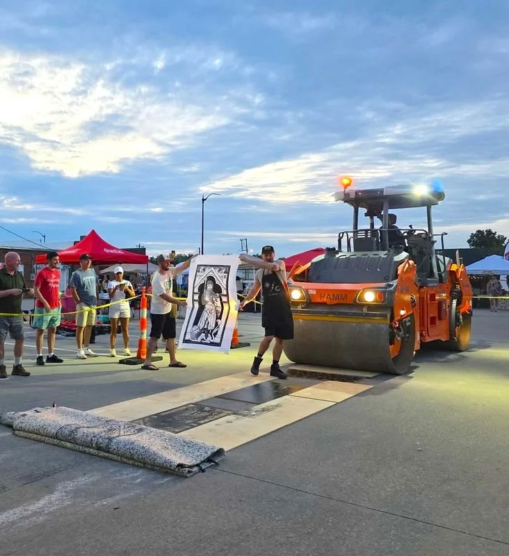 Woodblock Artist - Steamroller Print Registration