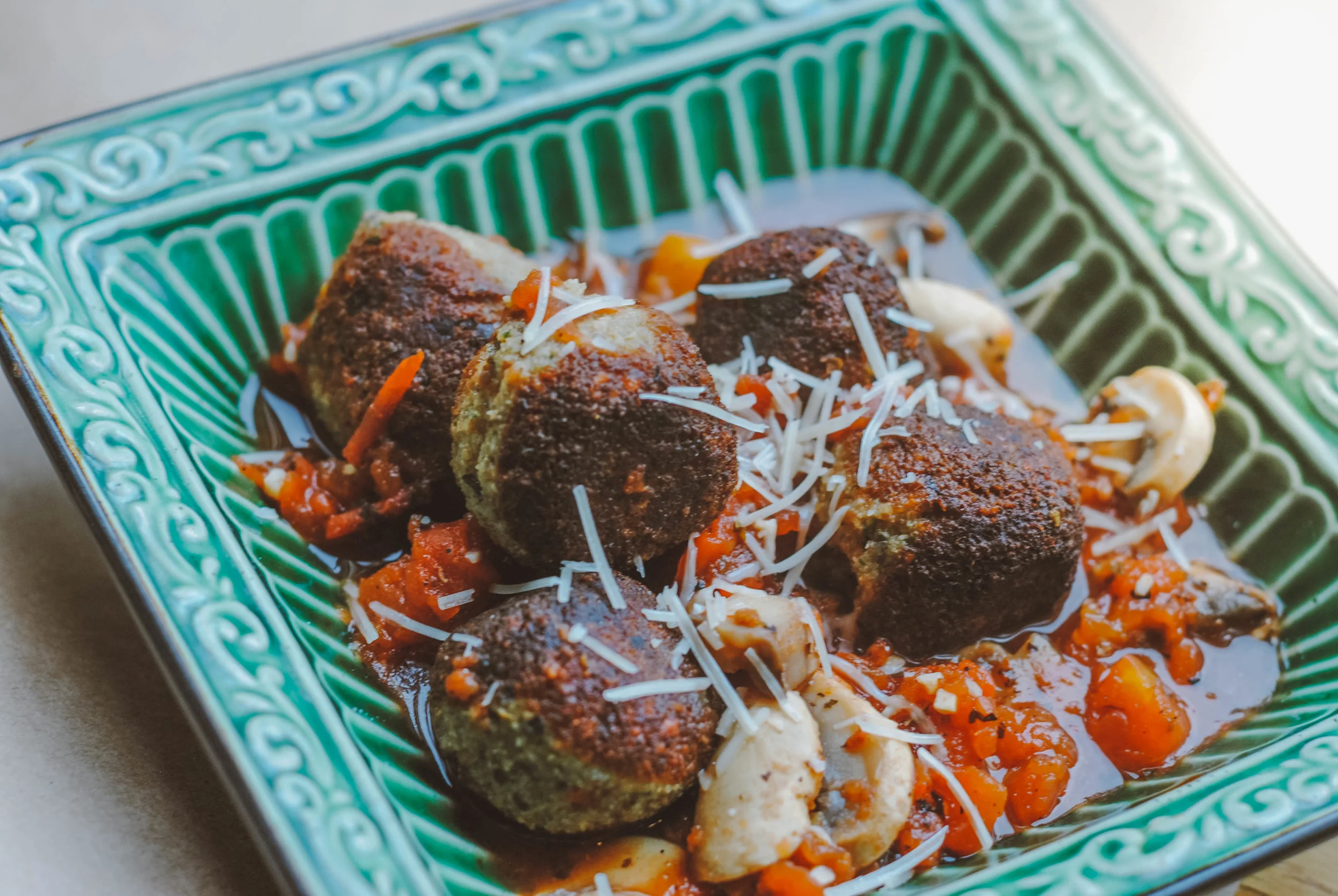 Eggplant + Nut "Meat" Balls 