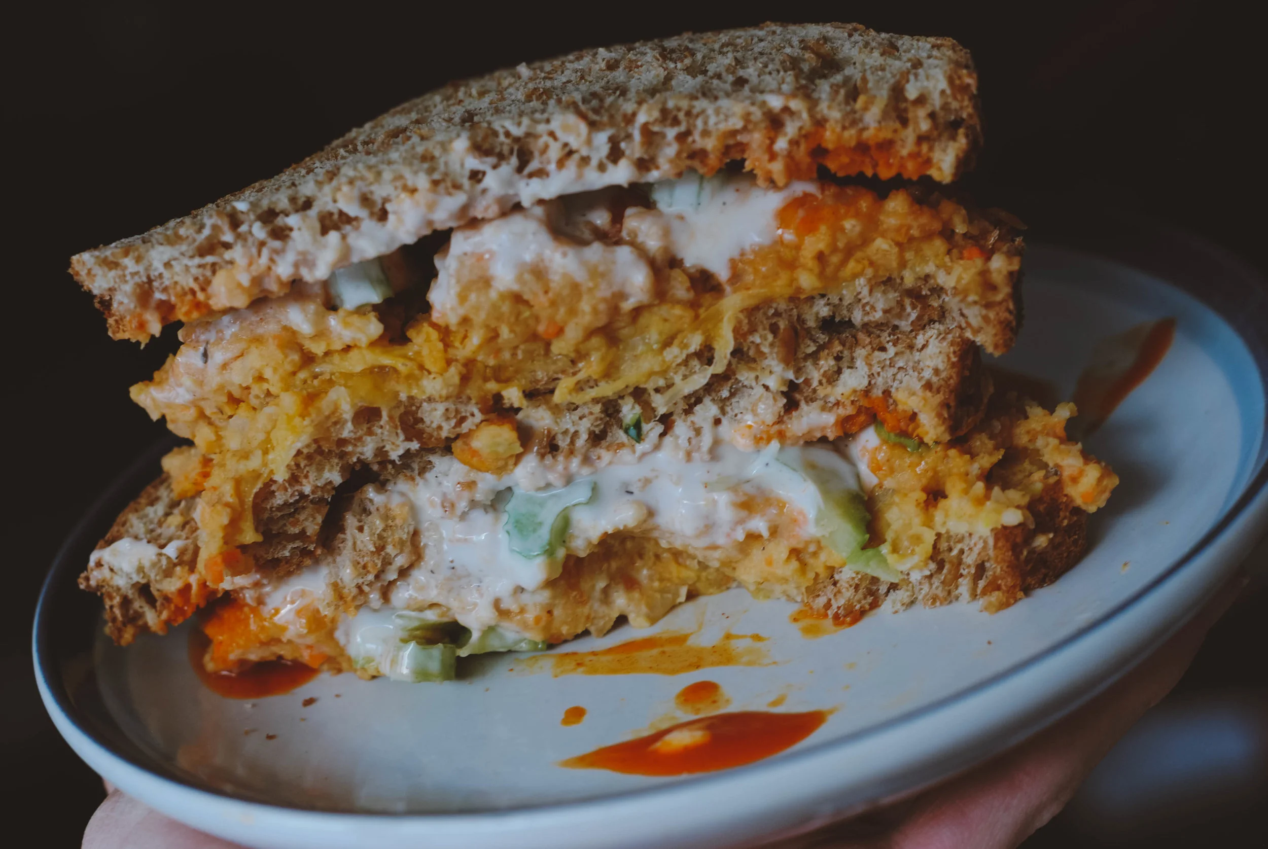 Buffalo Chickpea "Meatloaf" Melt