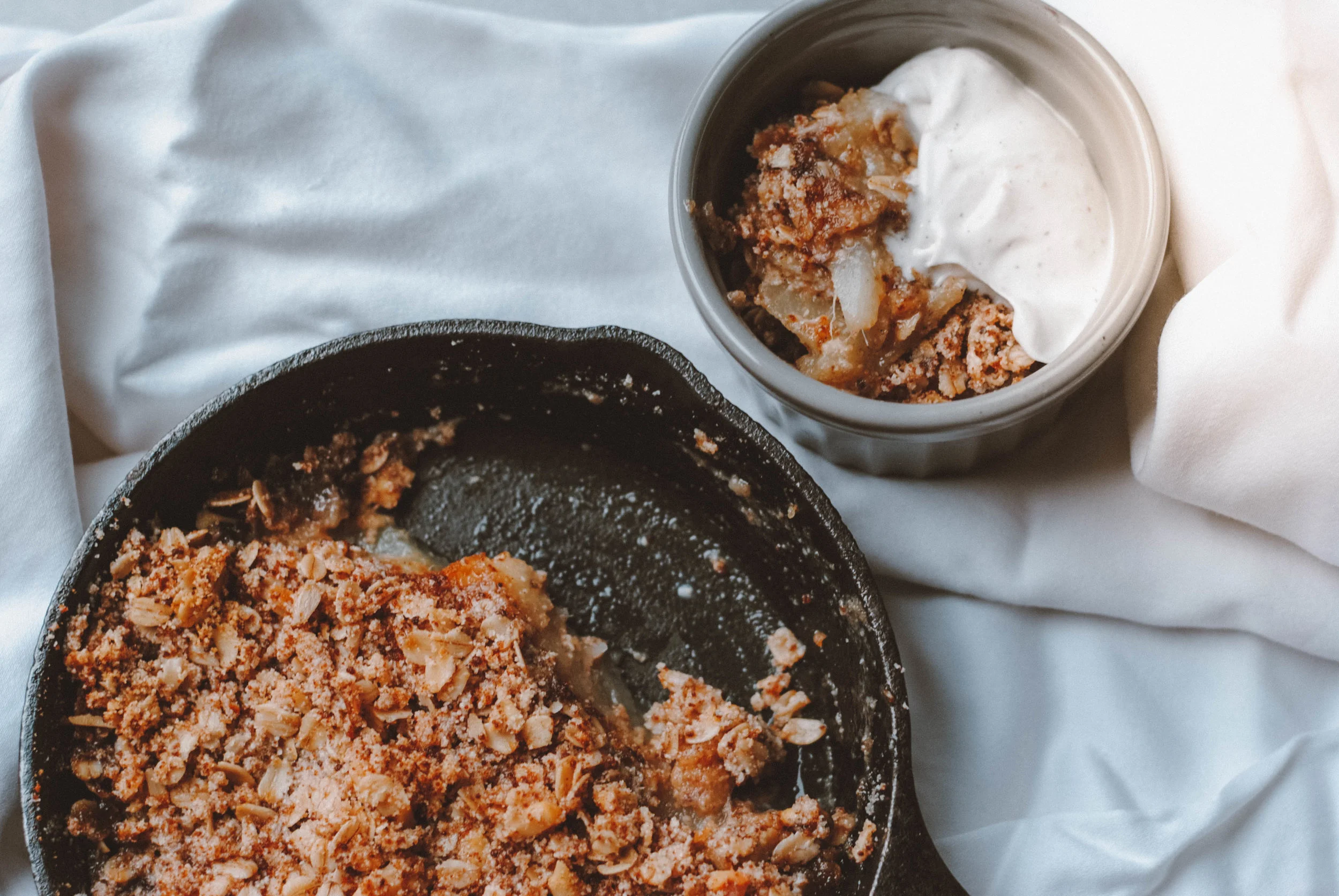 Pear Crisp with Coconut Vanilla Whipped Cream 