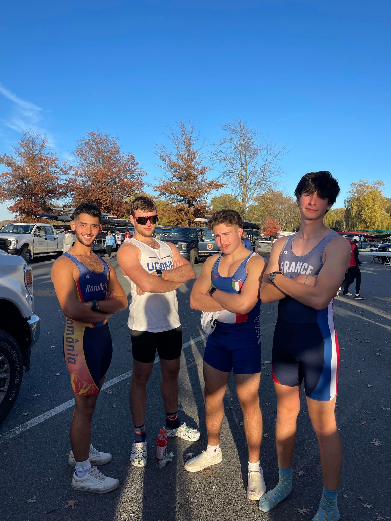 The Novice 4+ showing off their unis