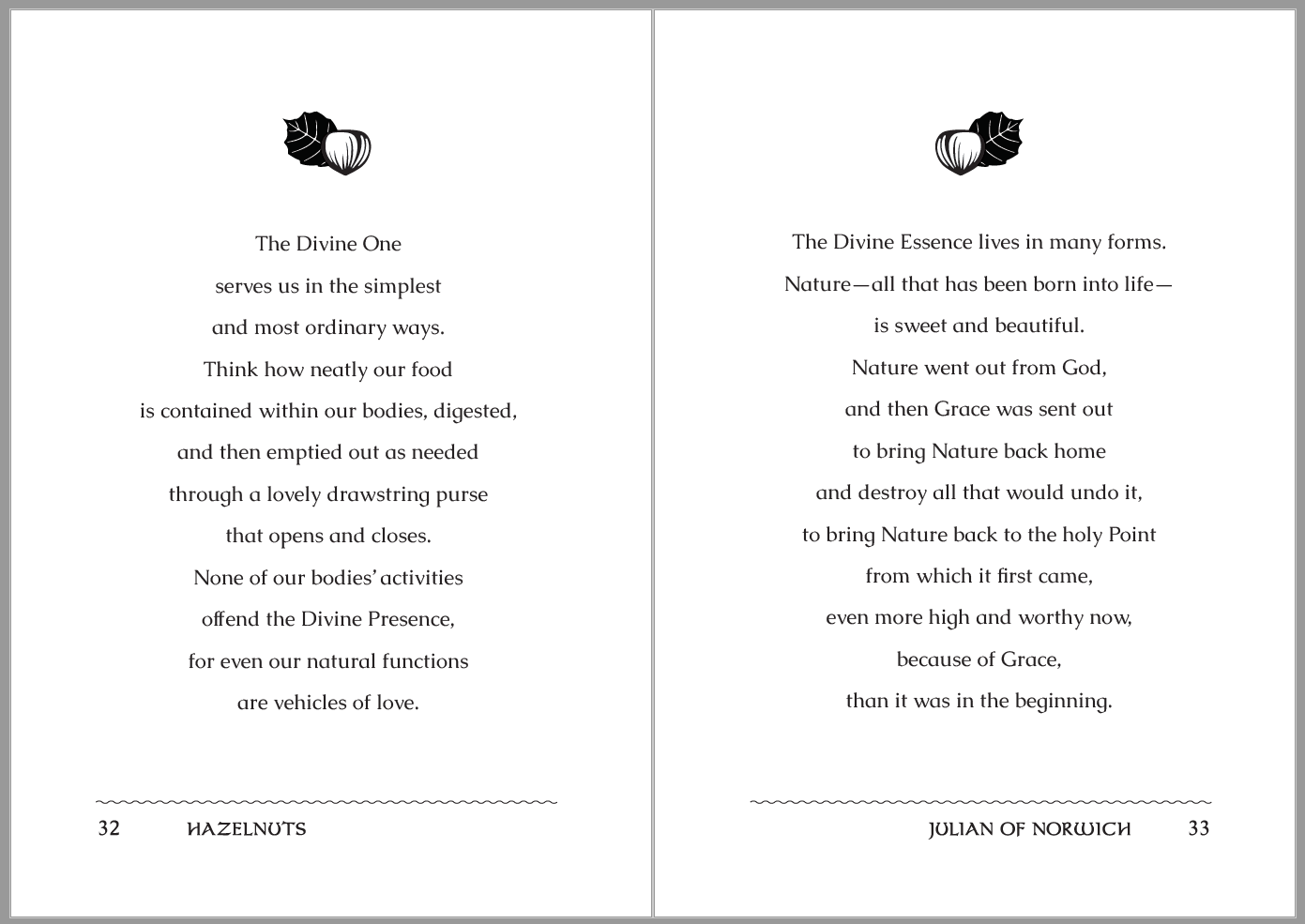  “Hazelnuts from Julian of Norwich” interior spread 