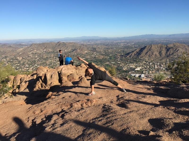 Rebecca fooling around on Camelback