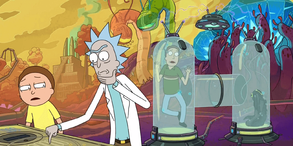 Intro sequence, Rick and Morty. Adult Swim. 2015.
