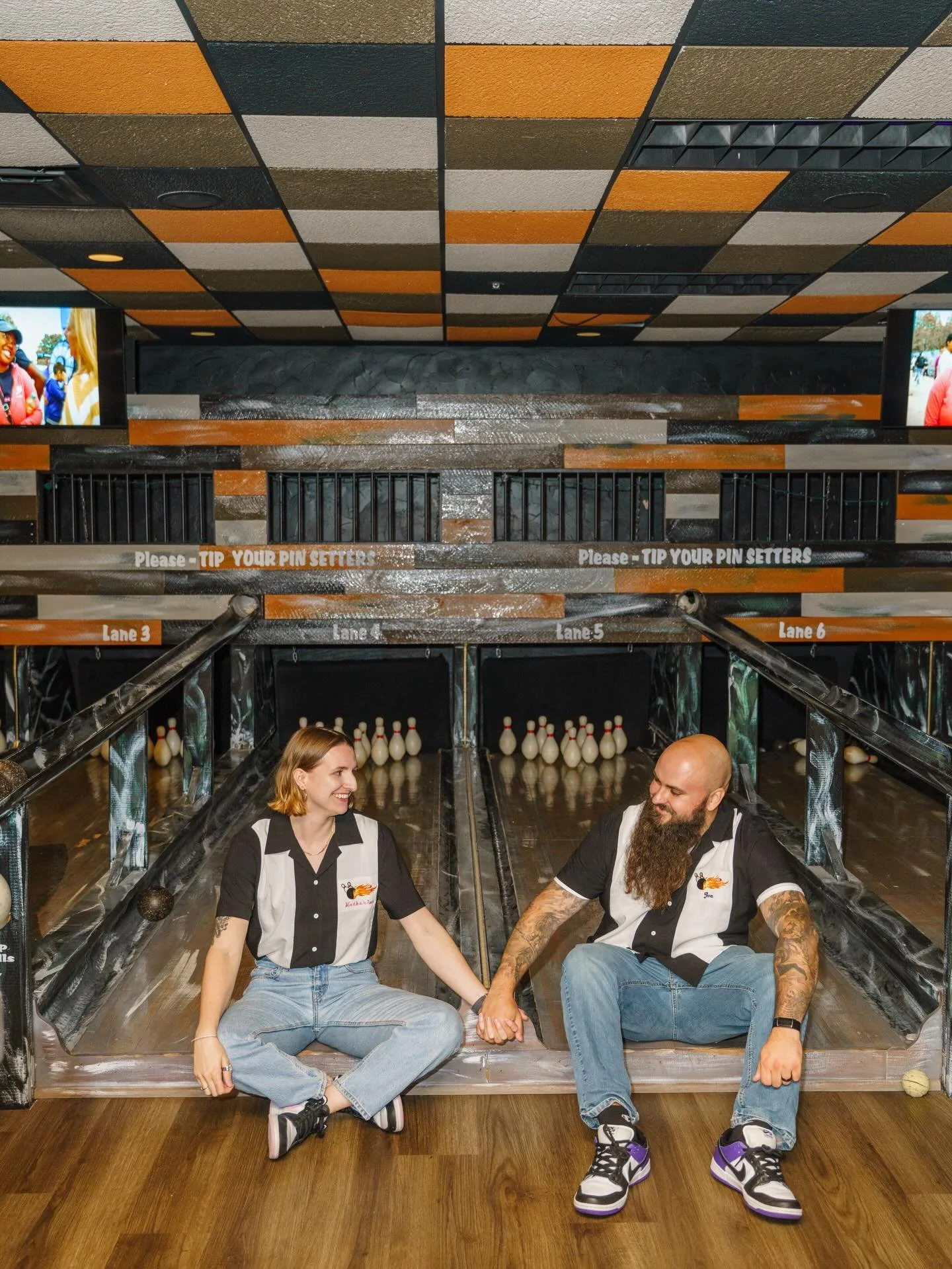 Throwback to Katherine and Joe&rsquo;s Milwaukee vow renewal celebration at the coolest venue- a bowling alley!