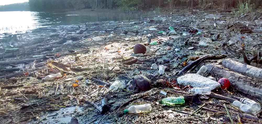 trash shoreline clean jordan lake.jpg