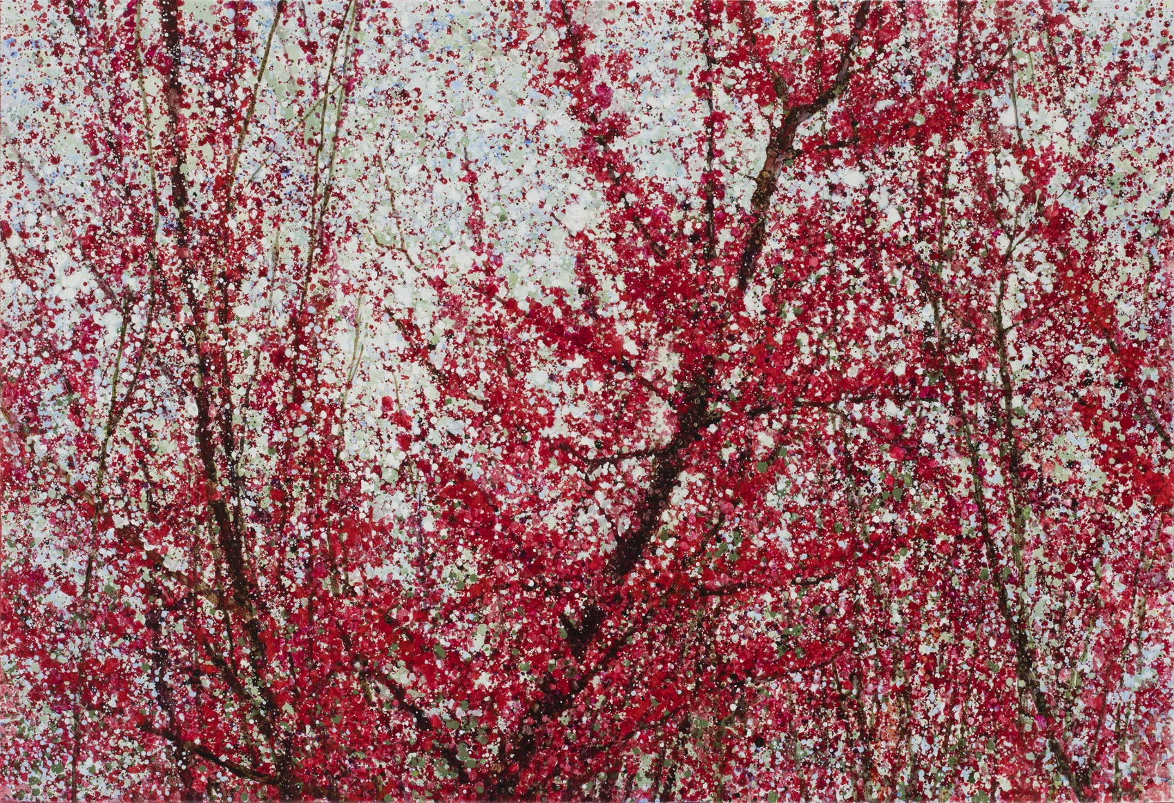 Blooming Sound: Red 50x72.7cm Acrylic on Canvas 2018 USD2400 / £1900