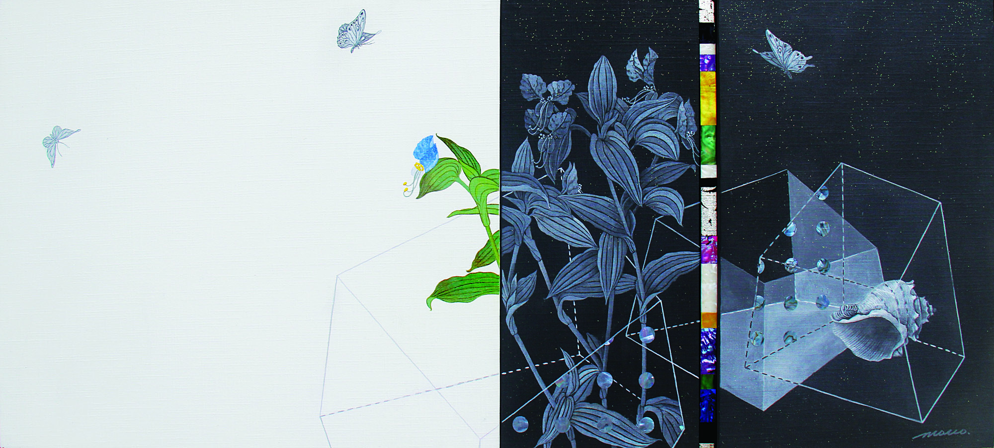 Nature-Boundary 2015 Mixed Media on Fabric 53x123.5cm 10000USD / 7550£