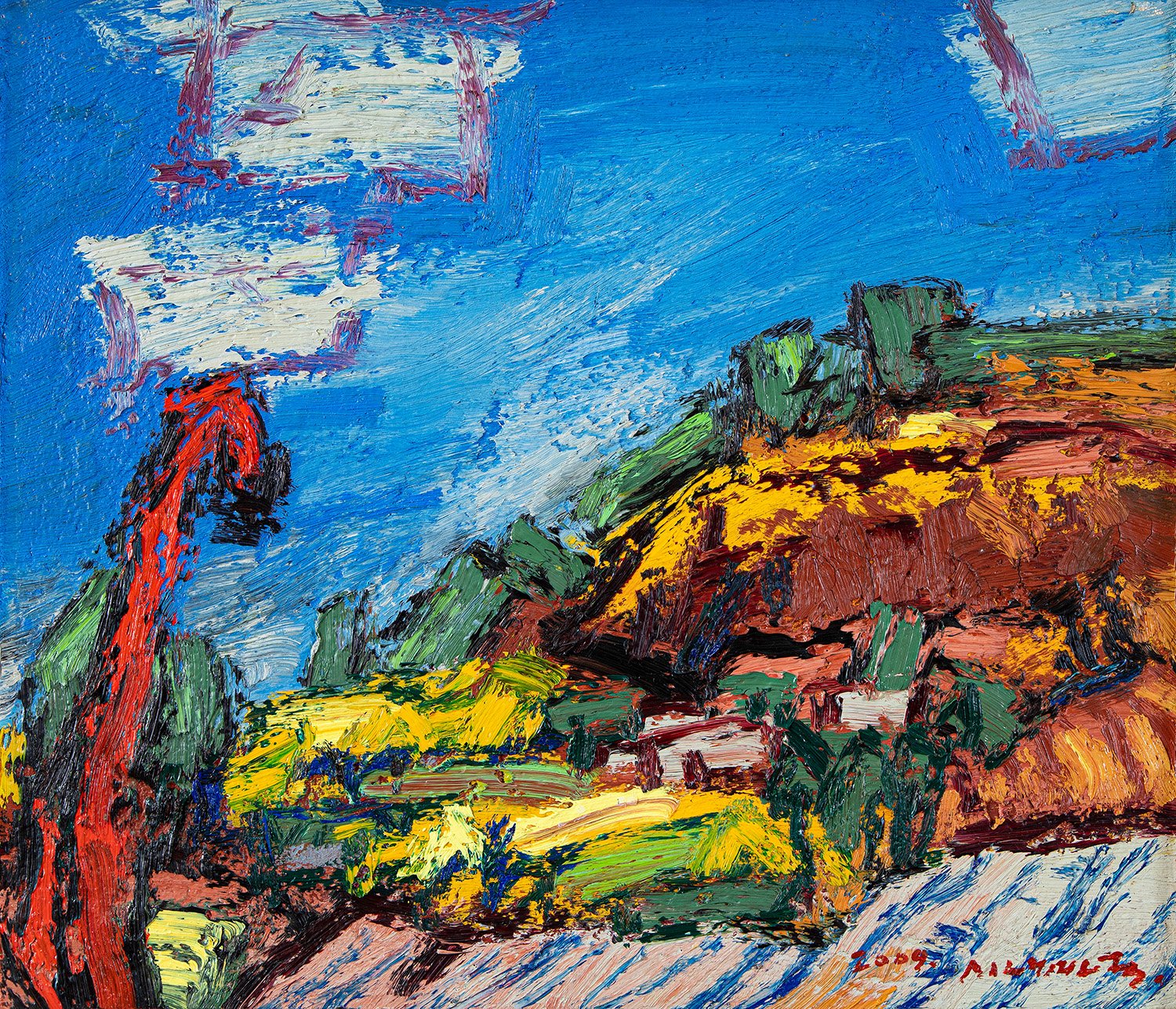  적송 Red Pine Tree 2009 Oil on Canvas 45.5x53cm     